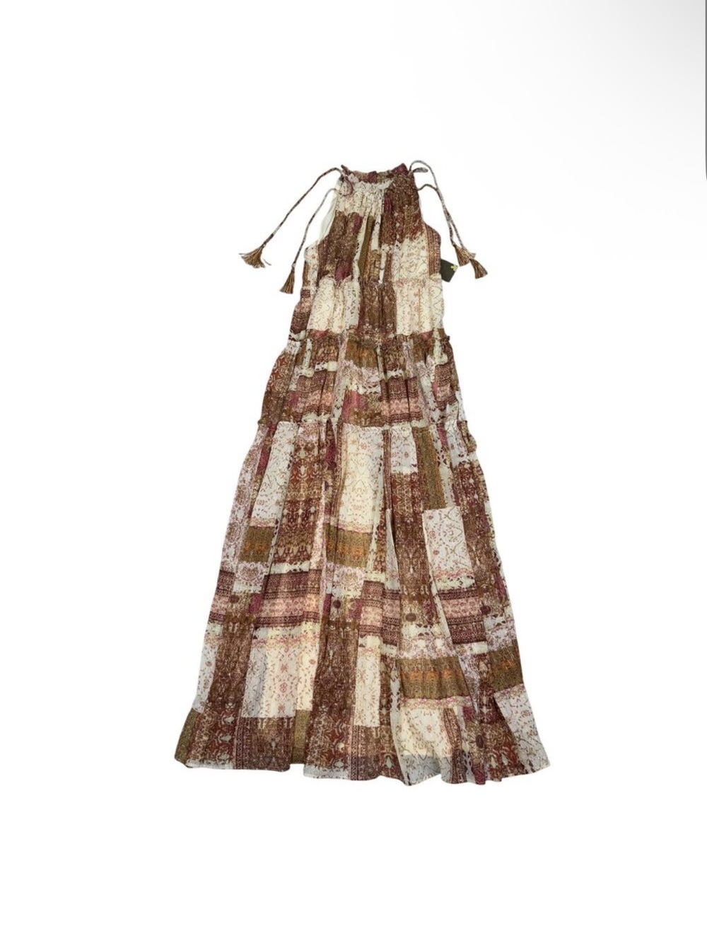Taylor Womens Size 8 Printed Boho Maxi Halter Dress NWT
